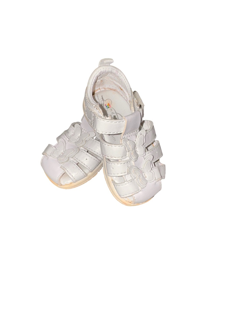 healthtex White Baby Walker Sandal with Butterfly Appliques Size 3